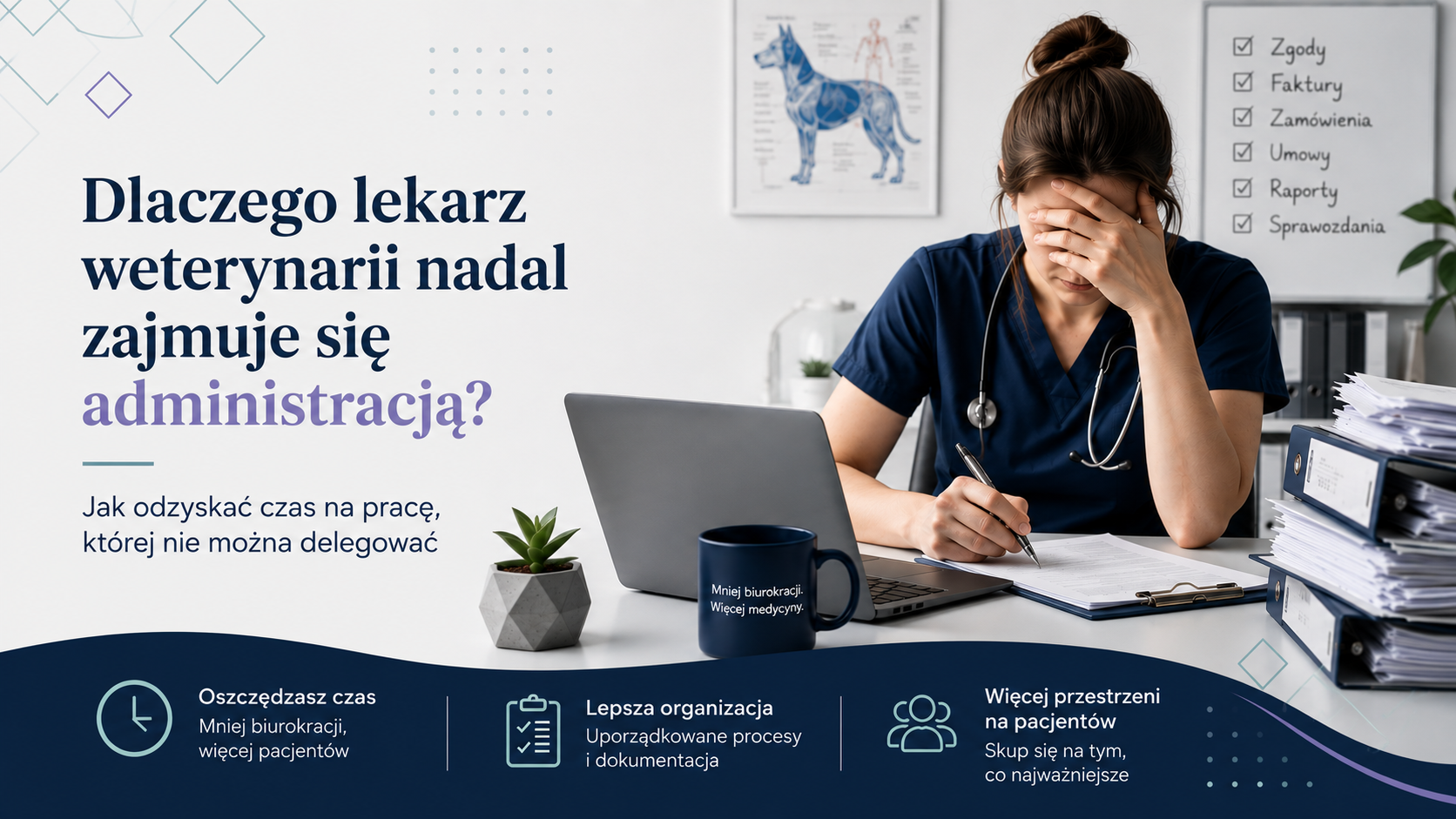 Lekarz weterynarii wykonujący zadania administracyjne w gabinecie weterynaryjnym